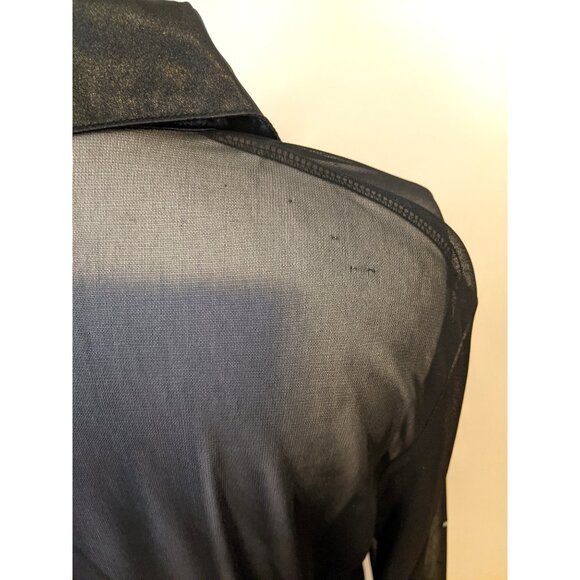 The Limited Black Mesh Beaded Blouse Sheer Button Up Gothic Whimsygoth XL - Picture 10 of 12